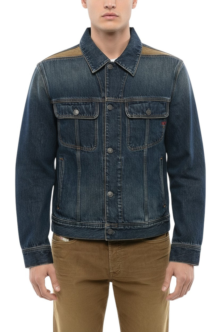 Blue Shirt Collar Denim Jacket