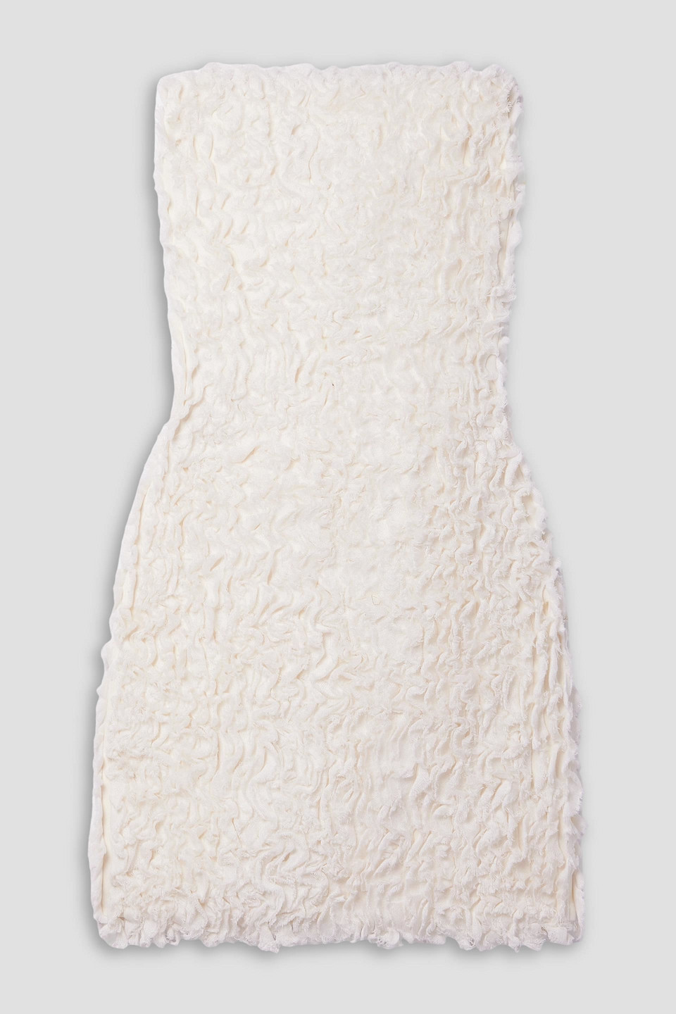 Sonja strapless ruffled linen and stretch-jersey mini dress