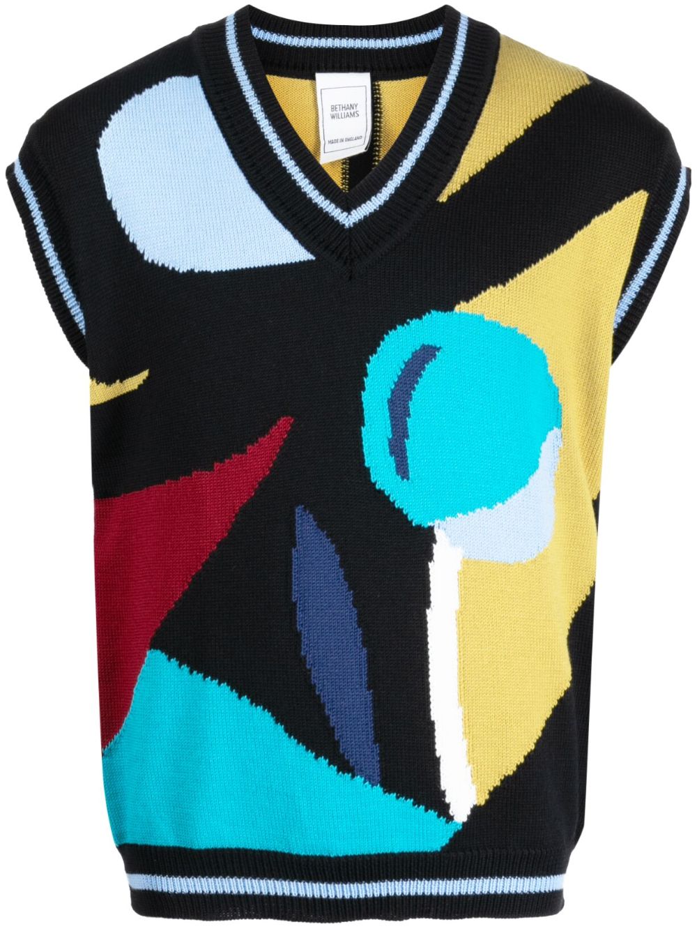 Graphic-print sleeveless vest - Black