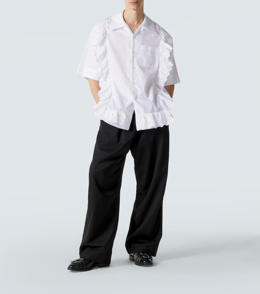 Crêpe satin wide-leg pants