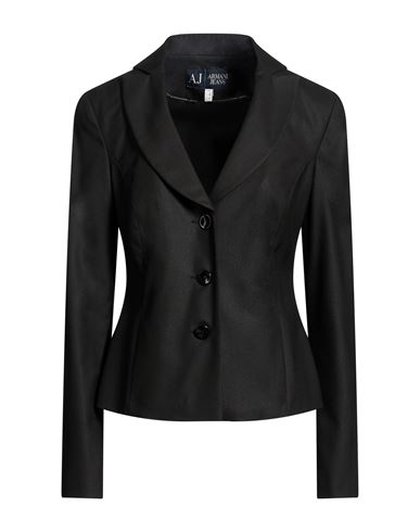Woman Blazer Black Size 2 Polyester, Viscose, Elastane