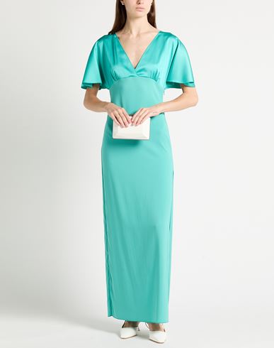 Woman Maxi dress Turquoise Size 4 Acetate, Viscose, Elastane