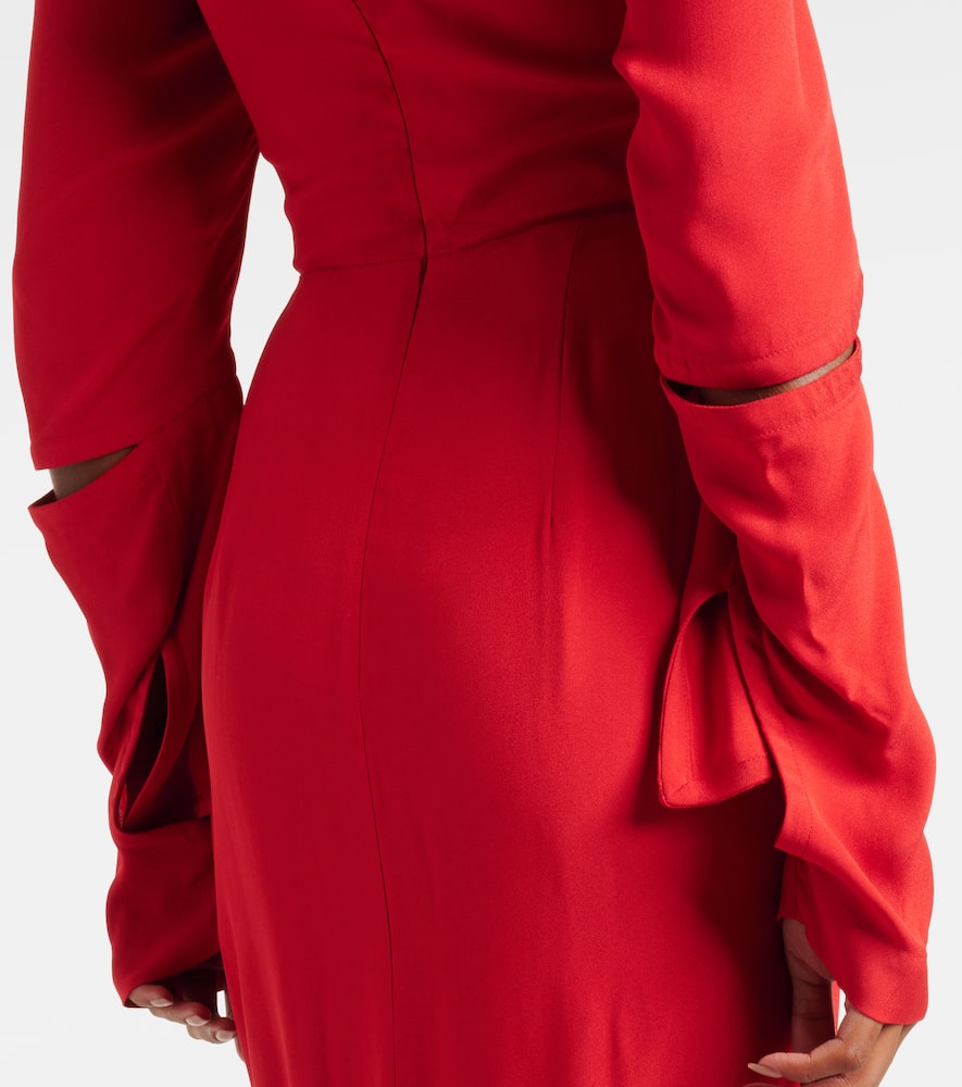 Panther draped midi dress