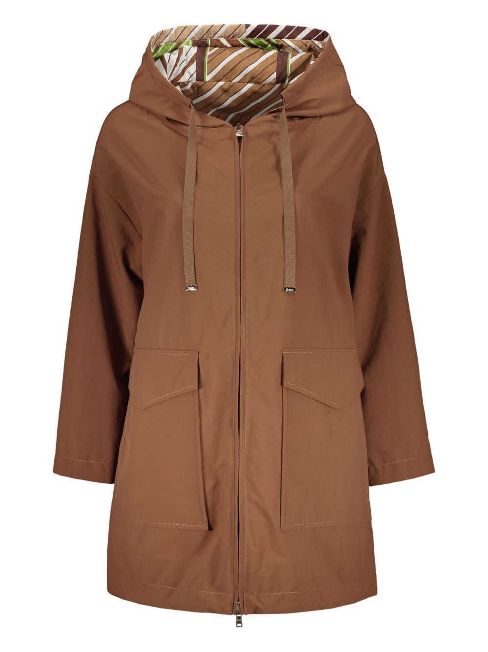 Reversible striped colour-block coat - Multicolour