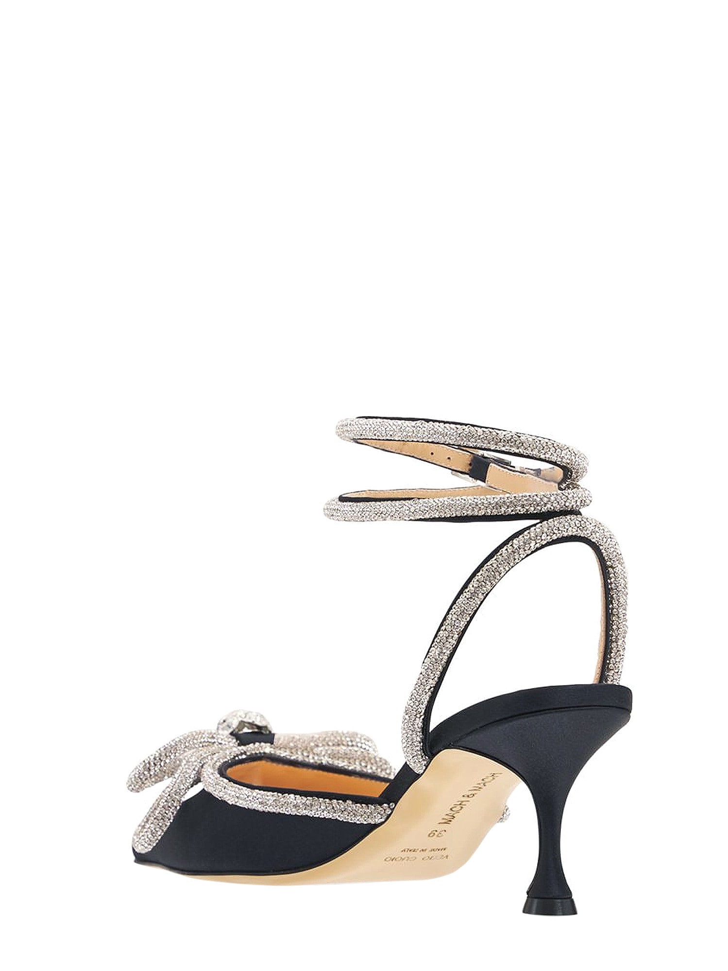 Double Bow 65mm crystal-embellished pumps - Black