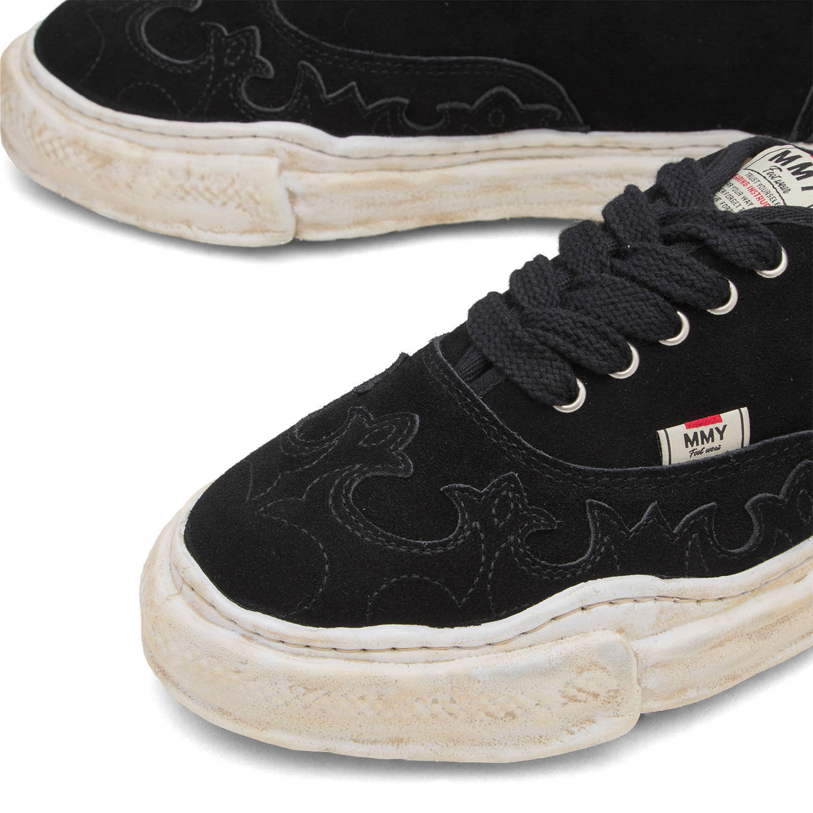 Men's Baker Western Detail Suede Low-Top Black
