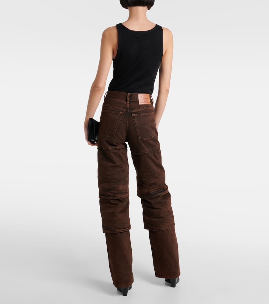 Layered high-rise wide-leg jeans
