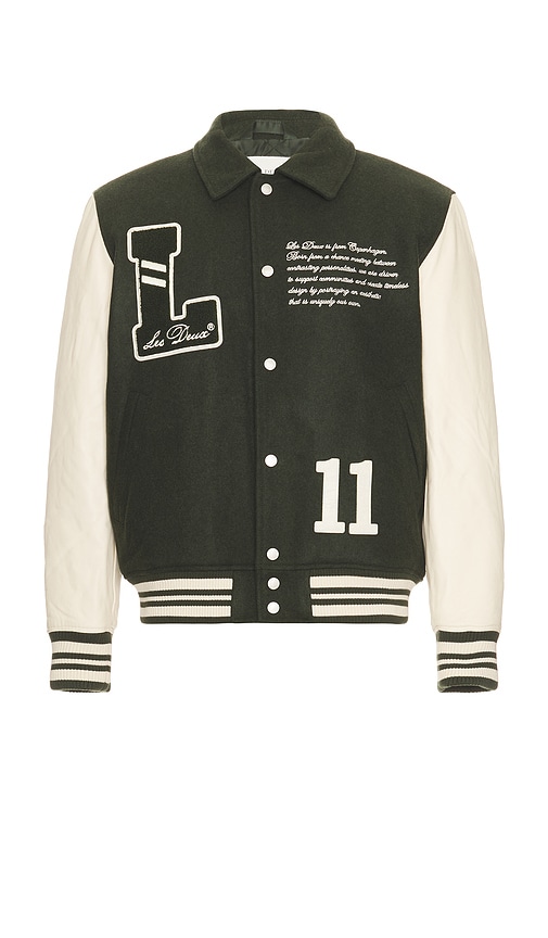 Les Deux Les Deux Varsity Wool Jacket in Green. - S also in L, M, XL/1X