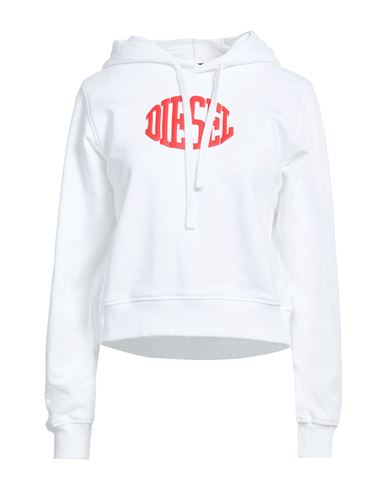Woman Sweatshirt White Size L Cotton, Elastane