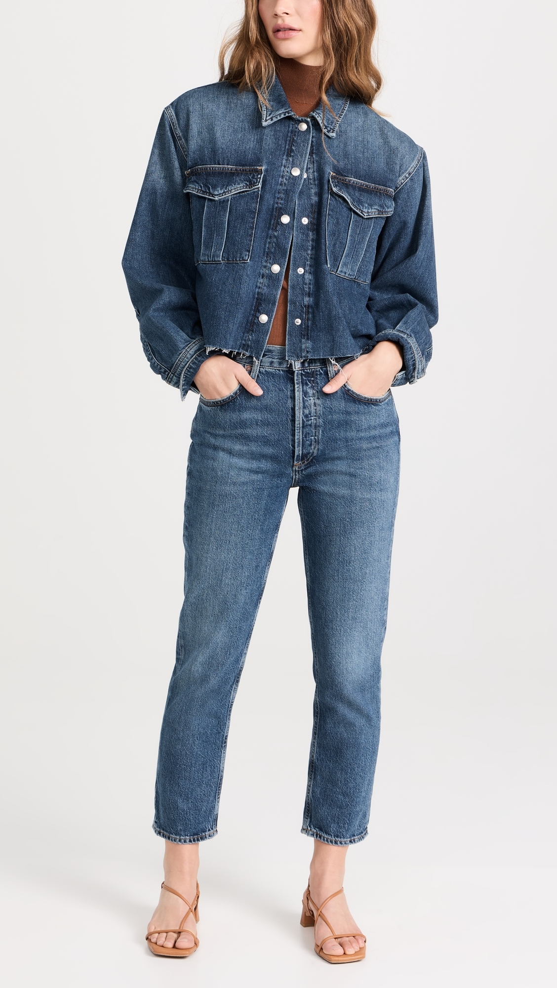 Riley Crop: High Rise Straight Jeans Control