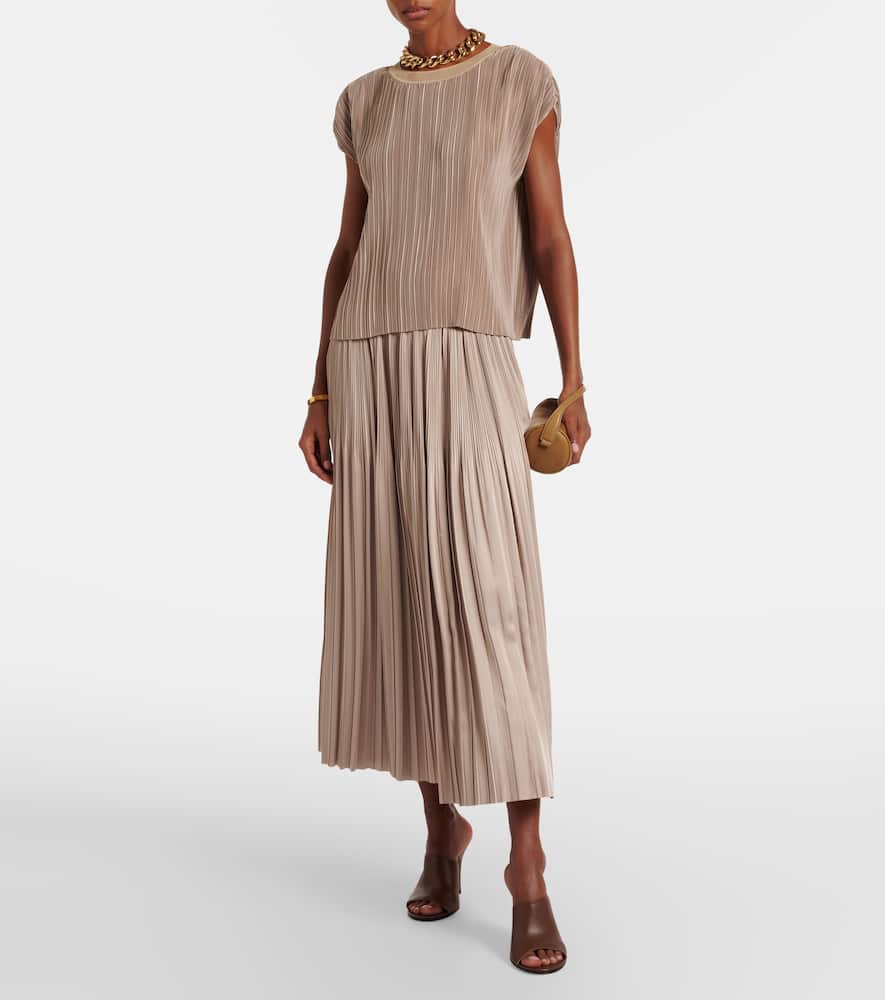 Cedre plissé satin top