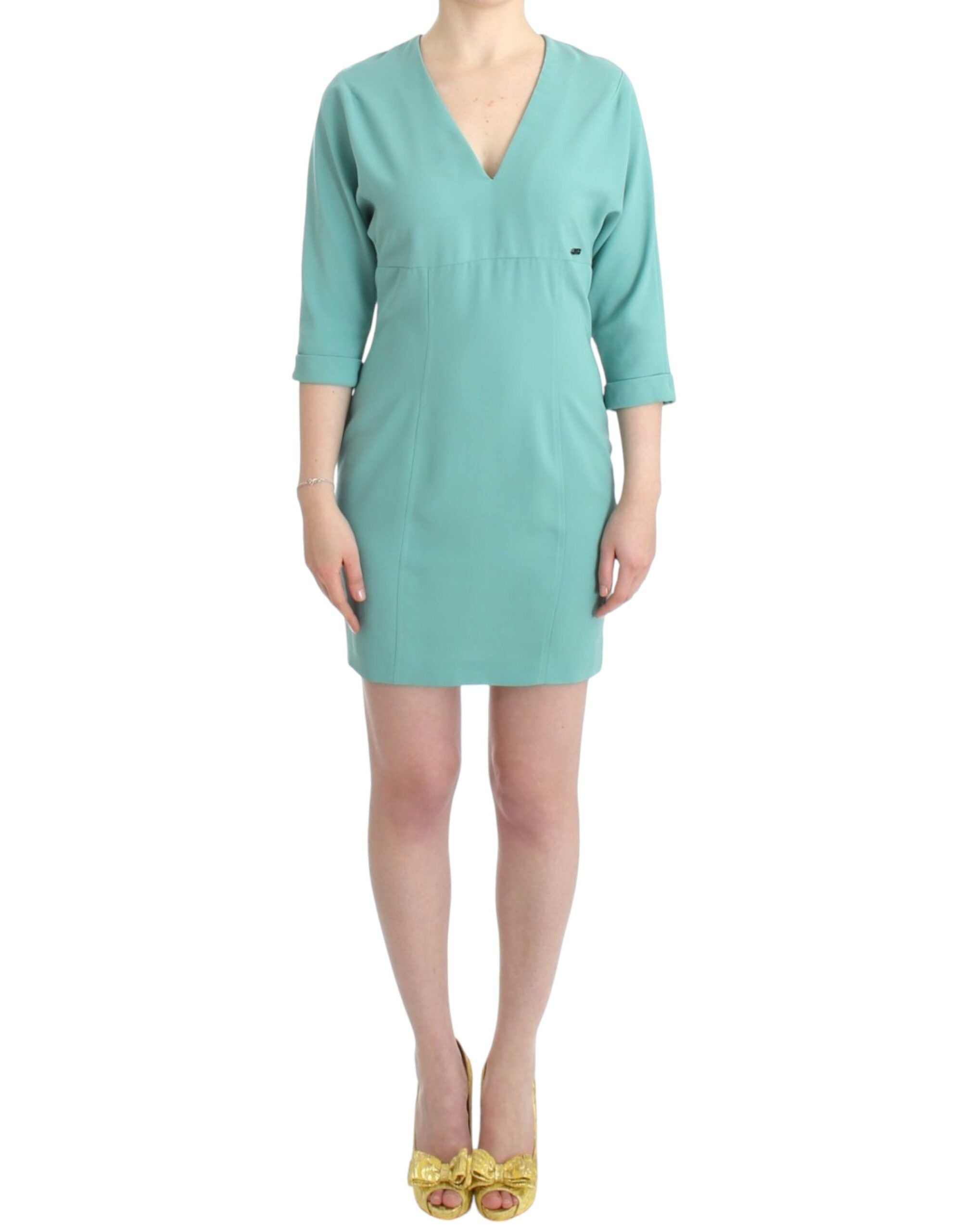 V-Neck Sheath Dress — Green