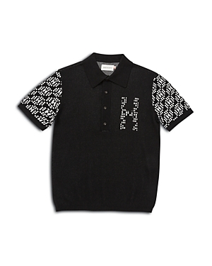 Knit H Pattern Short Sleeve Polo Shirt