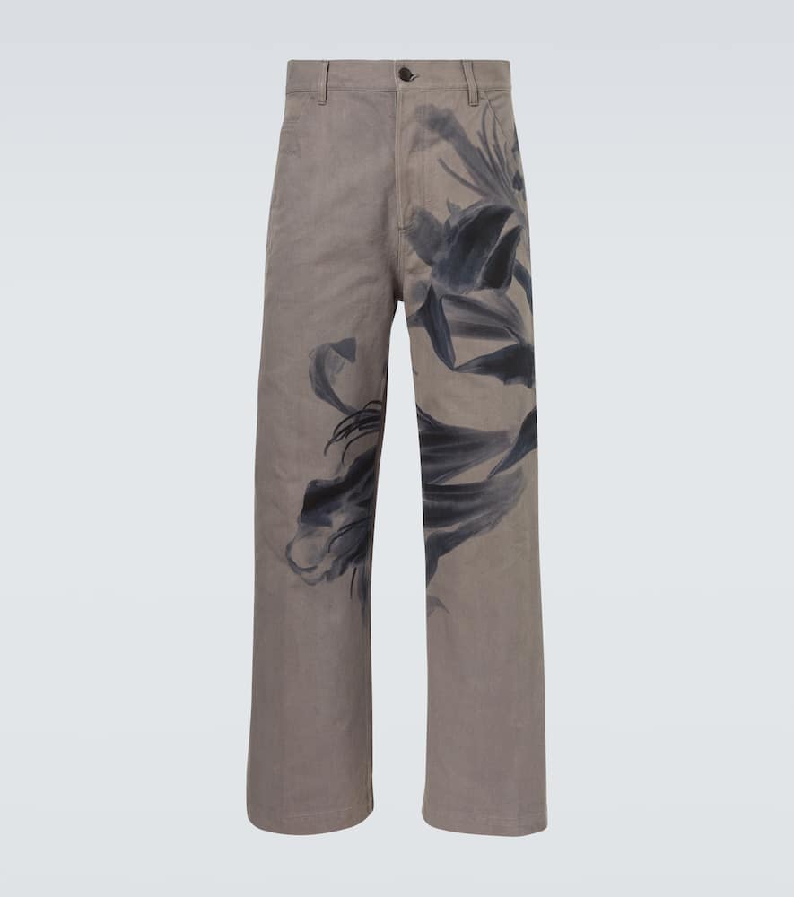 Printed cotton chinos