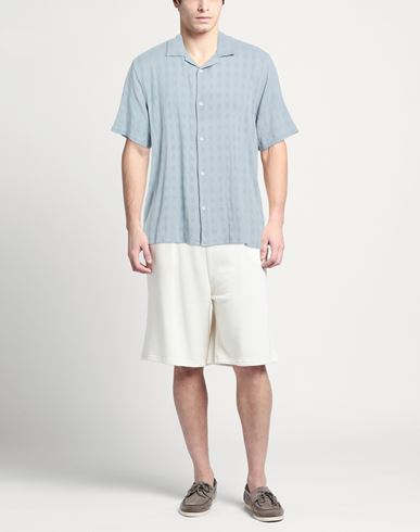 Man Shirt Slate blue Size L Cotton