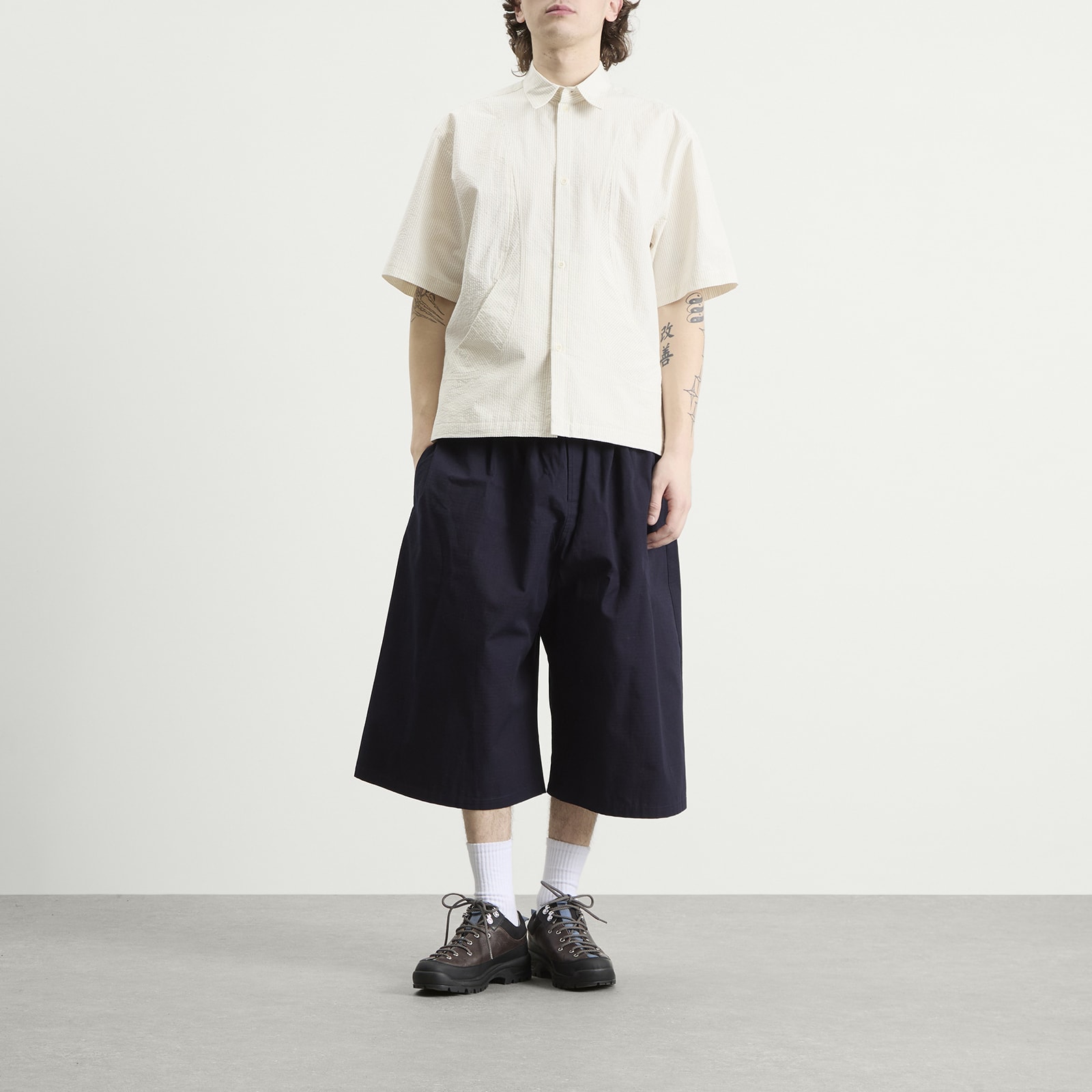 Men's Takeshi Shirt in Ivory Stripe