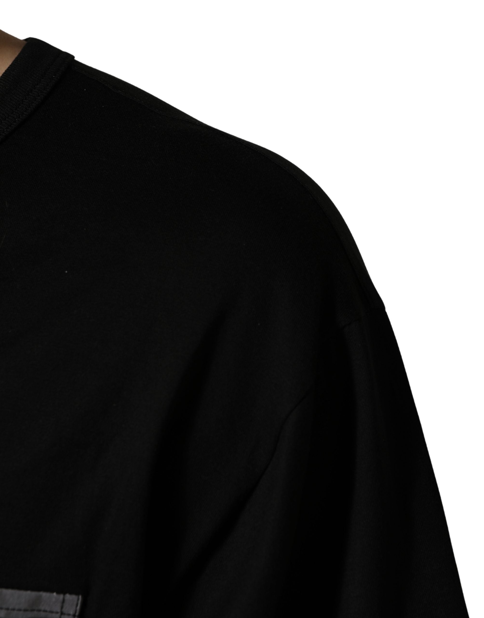 Camouflage-Pocket Oversized T-Shirt — Black