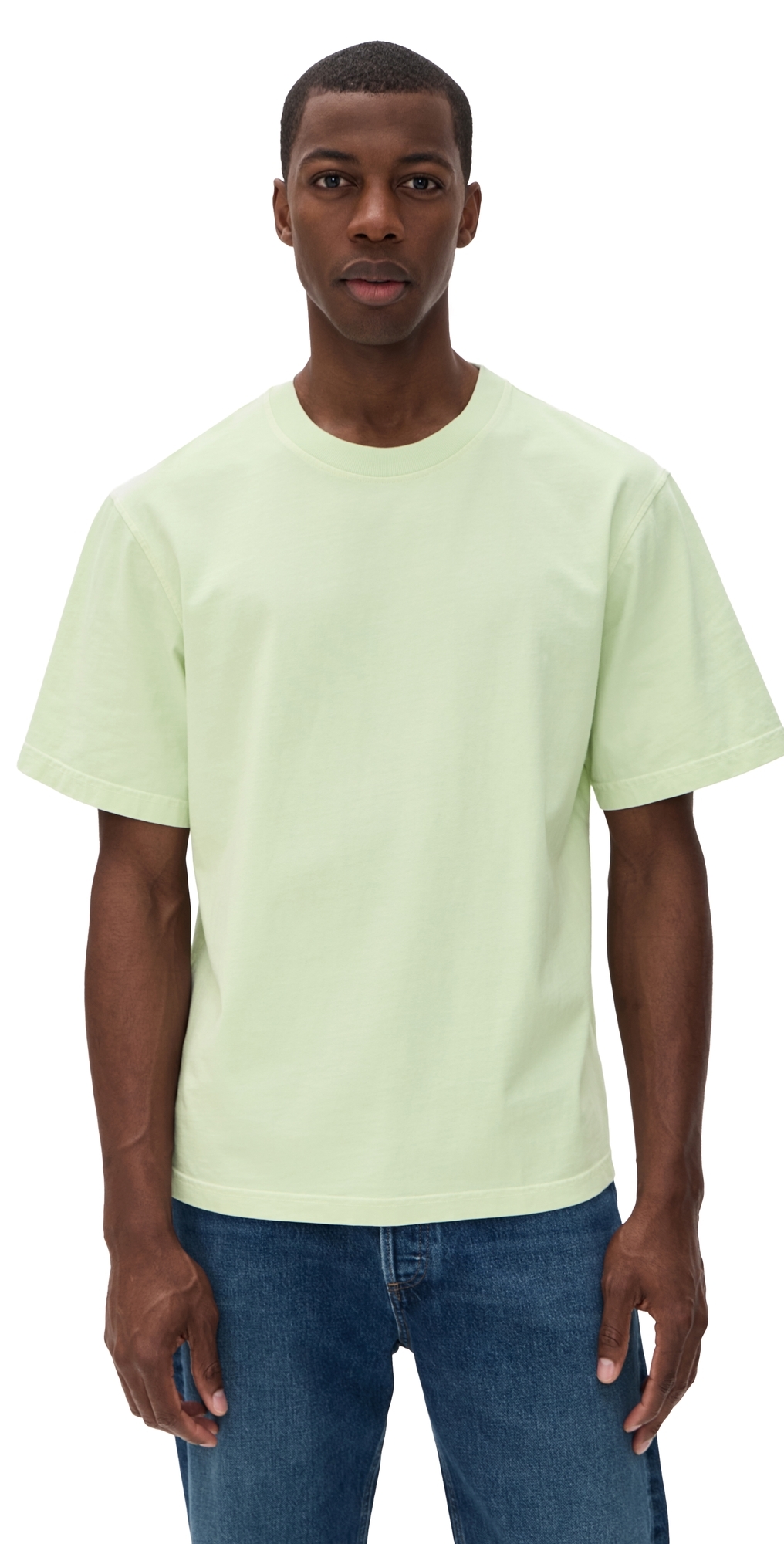 Asha Mock Neck Tee Mint Cream
