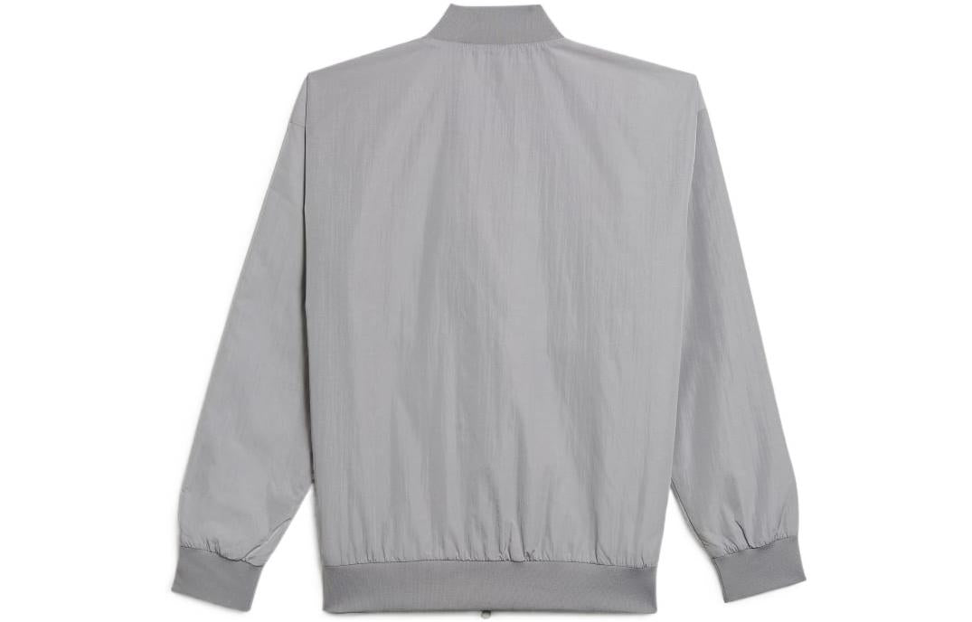 Men's originals x Spezial Crossover Logo Zipper Solid Color Pocket Jacket Gray