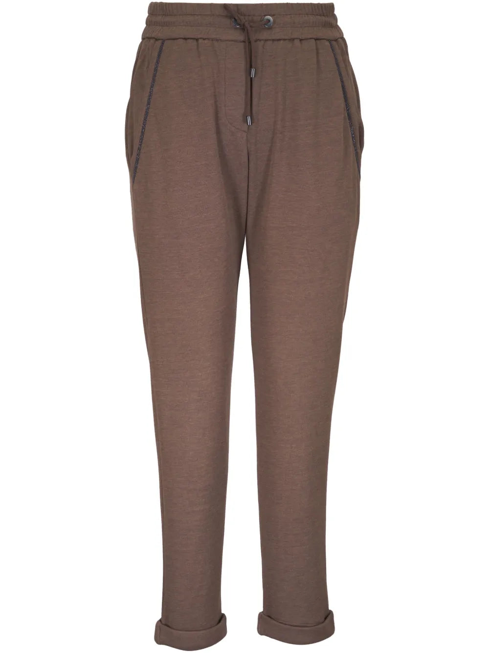 Embellished Track Joggers — Brown