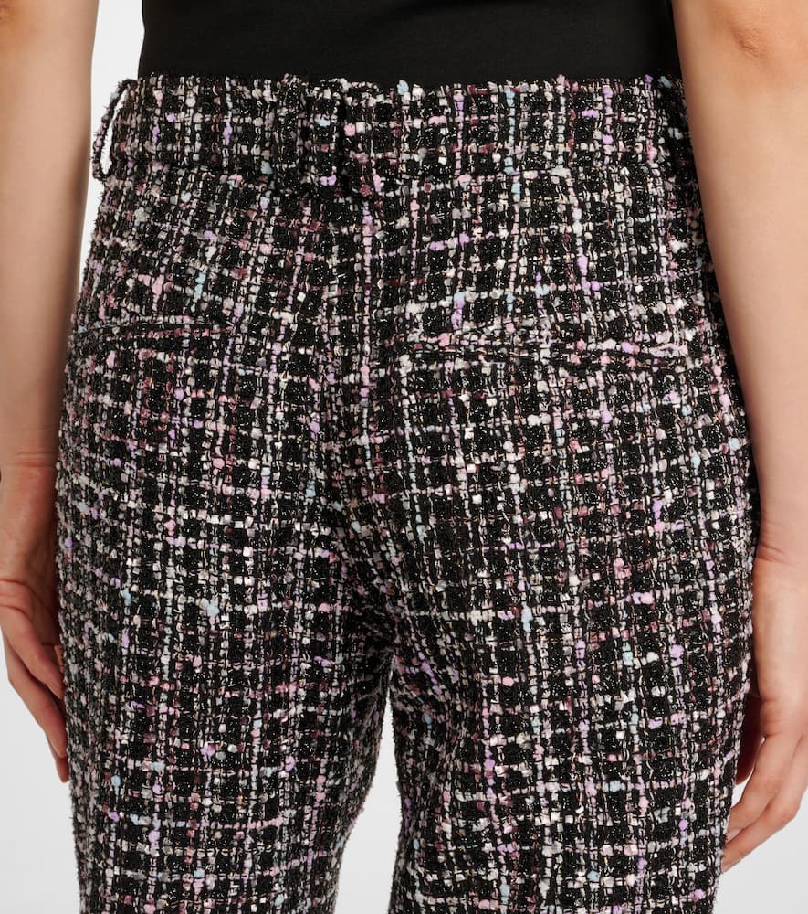 High-rise tweed flared pants