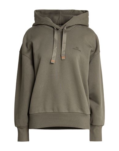 Woman Sweatshirt Khaki Size L Cotton, Polyester