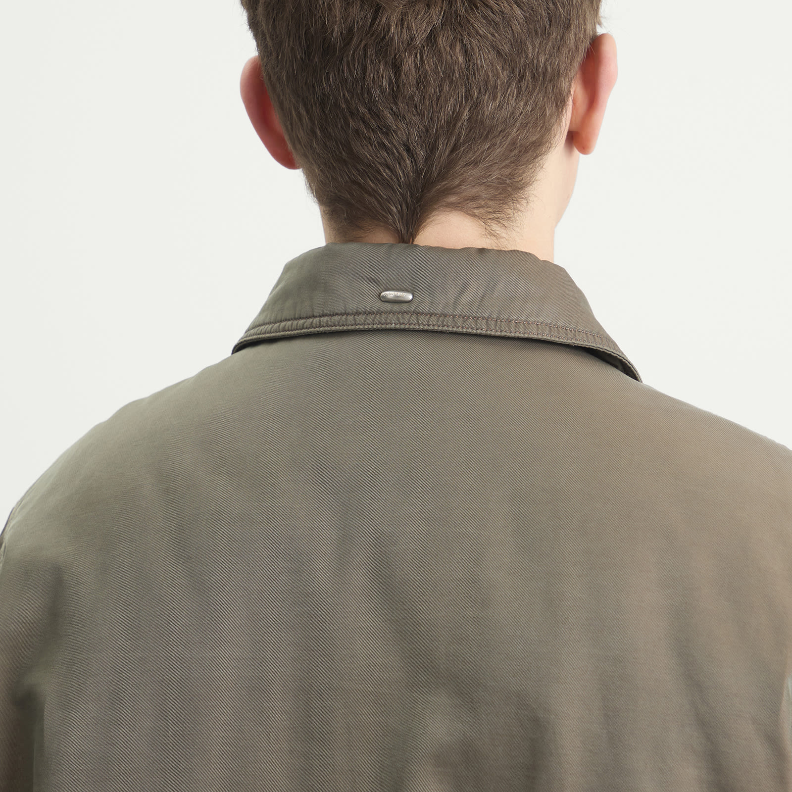 Men's Twill Auto Jacket in Taupe Smoke
