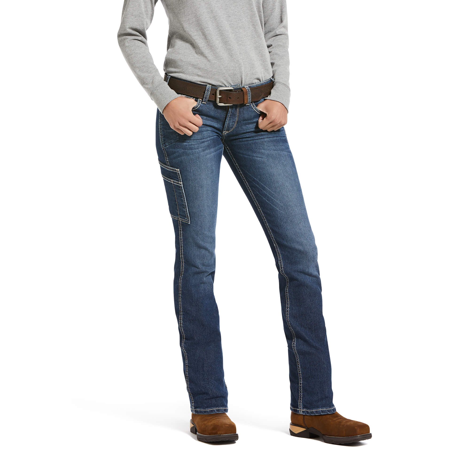 Women's Rebar DuraStretch Riveter Straight Leg Jeans in Nightride Cotton