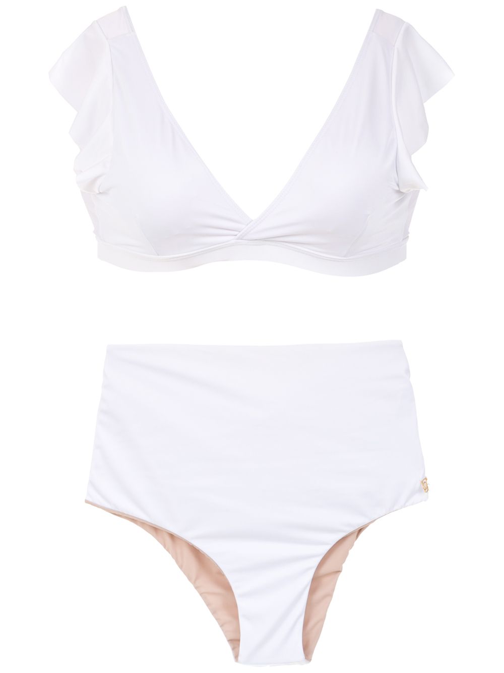 Plain bikini set - White