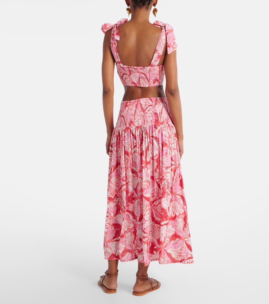Carla pleated printed crop top