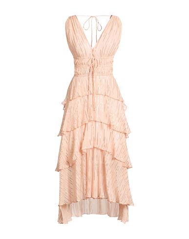 Woman Midi dress Light pink Size 6 Silk, Metallic fiber