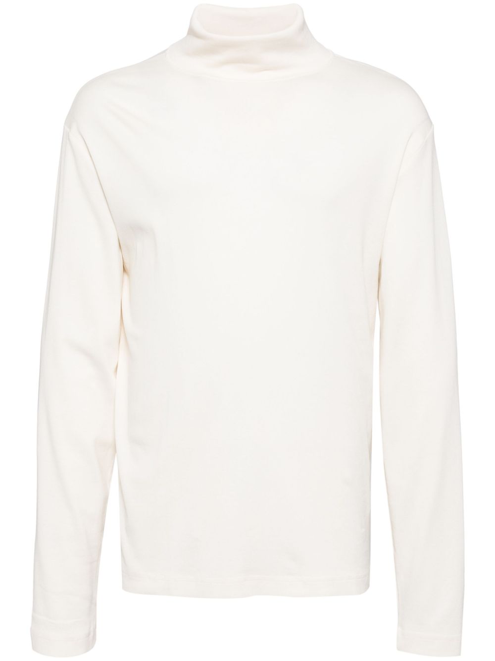 Mock-neck long-sleeved T-shirt - Neutrals