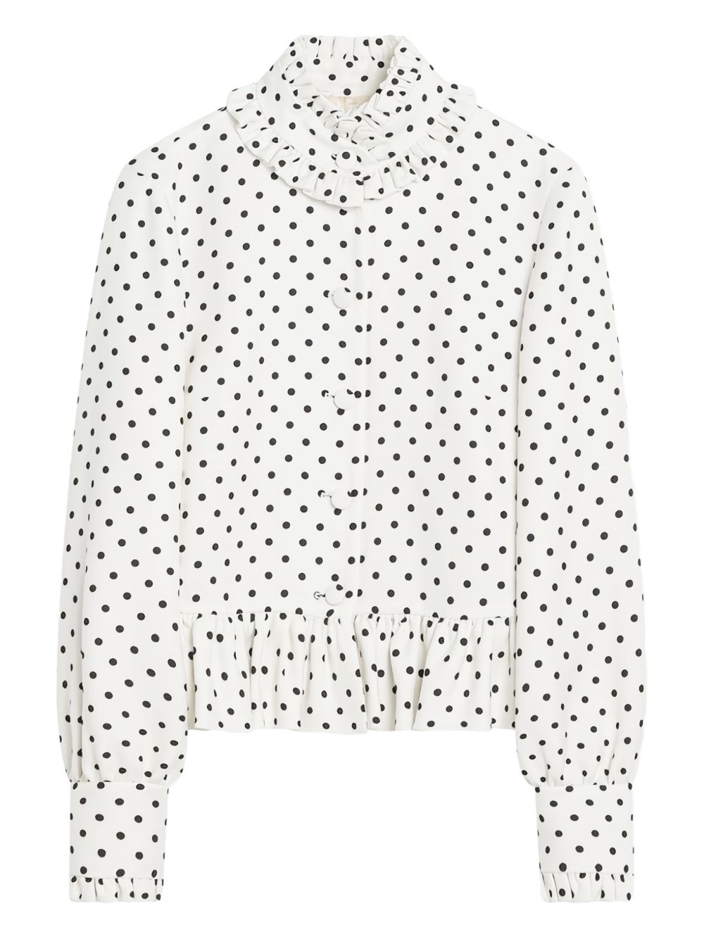 Polka dot-print jacket - White