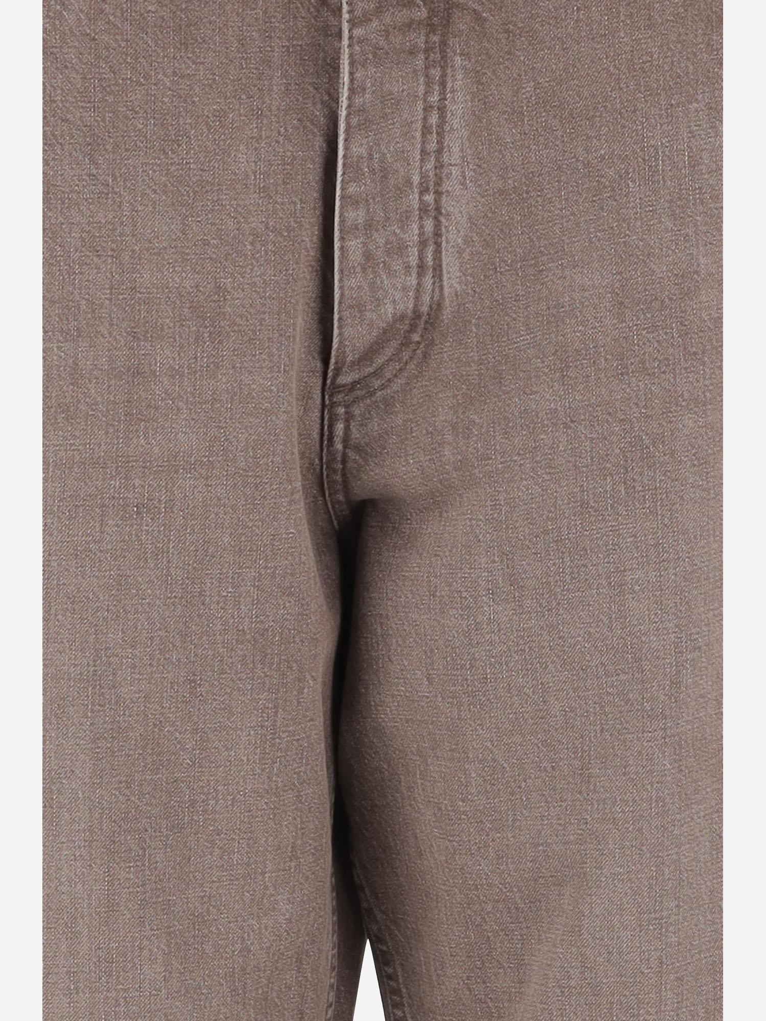 Cotton Denim Jeans — Brown