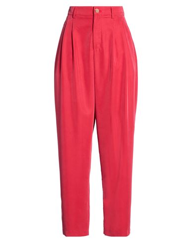 Woman Pants Red Size 6 Modal, Polyester, Cotton