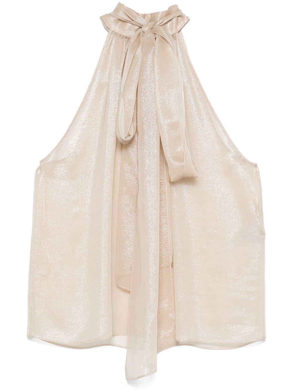 Pussy-bow collar blouse - Neutrals