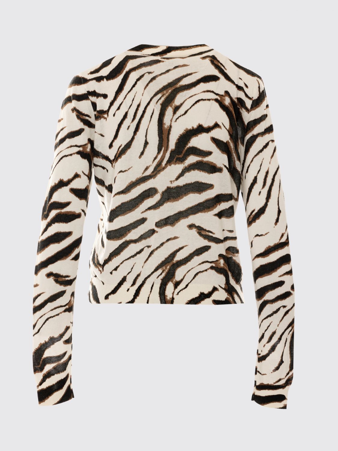 Zebra-Print Organic Cotton Cardigan with Logo
