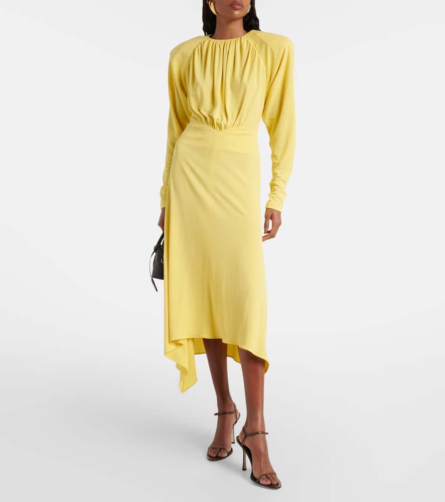 Draped jersey midi dress