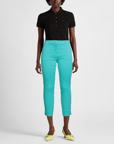 Rossopuro Woman Pants Emerald green Size 10 Cotton, Elastane