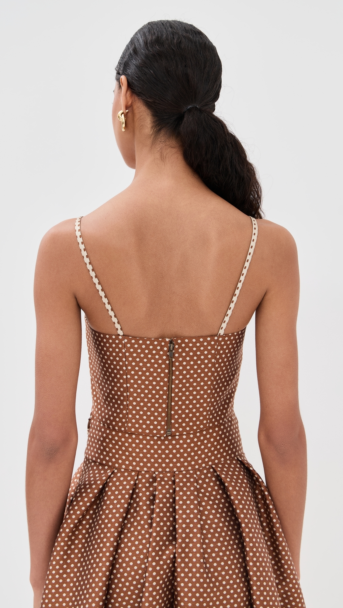 Halfway There Crop Top Brown/Cream