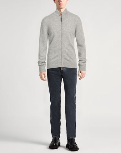 Selezione Man Cardigan Light grey Size M Cashmere