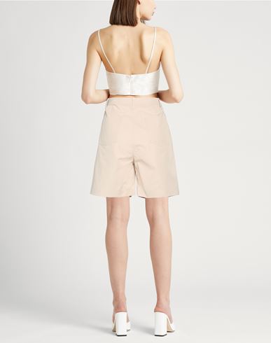 Woman Shorts & Bermuda Shorts Beige Size M Cotton, Polyester