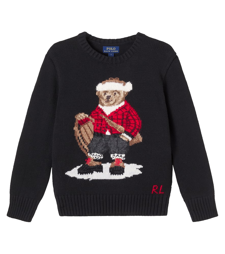 Polo Bear intarsia cotton sweater