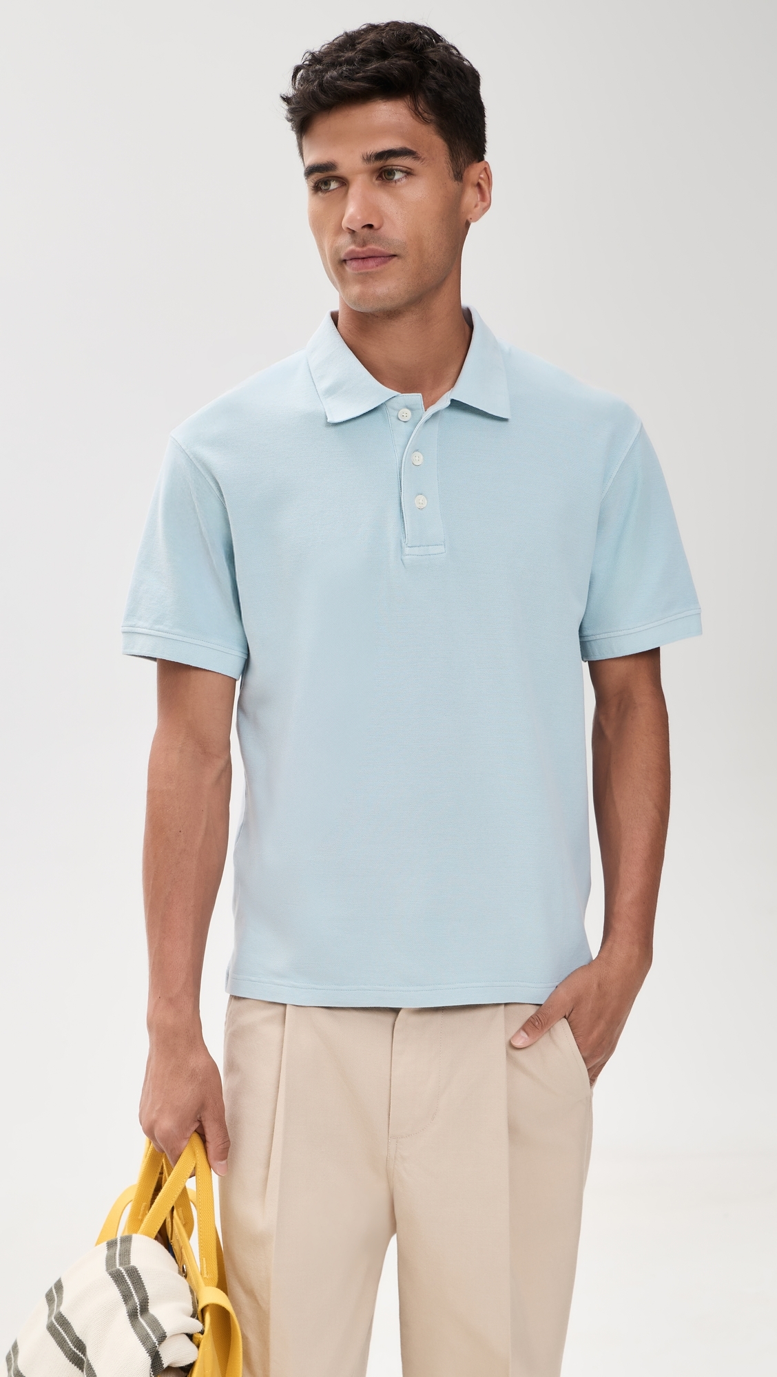 Ryan Short Sleeve Pique Polo Lavender Grey