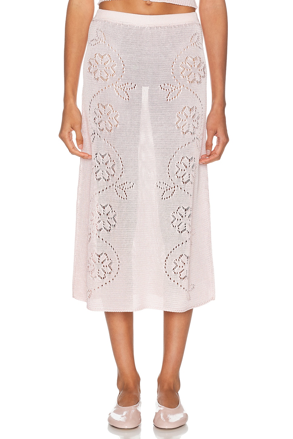 Calle Del Mar Vine Floral Skirt in Pink. L. Also in M