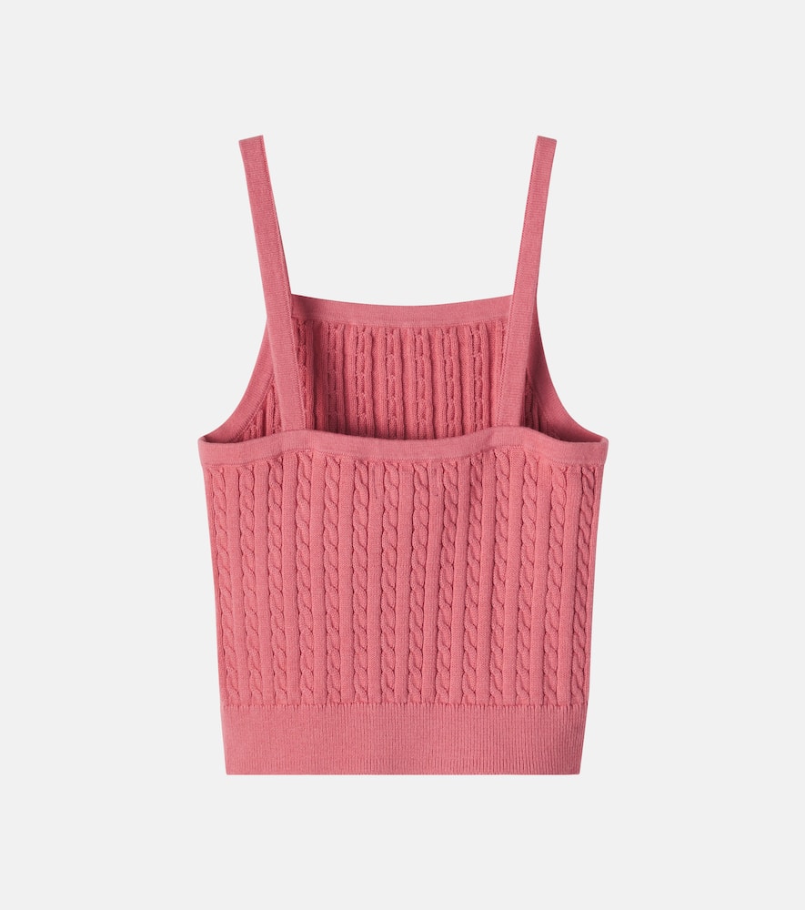 Cable-knit cotton tank top