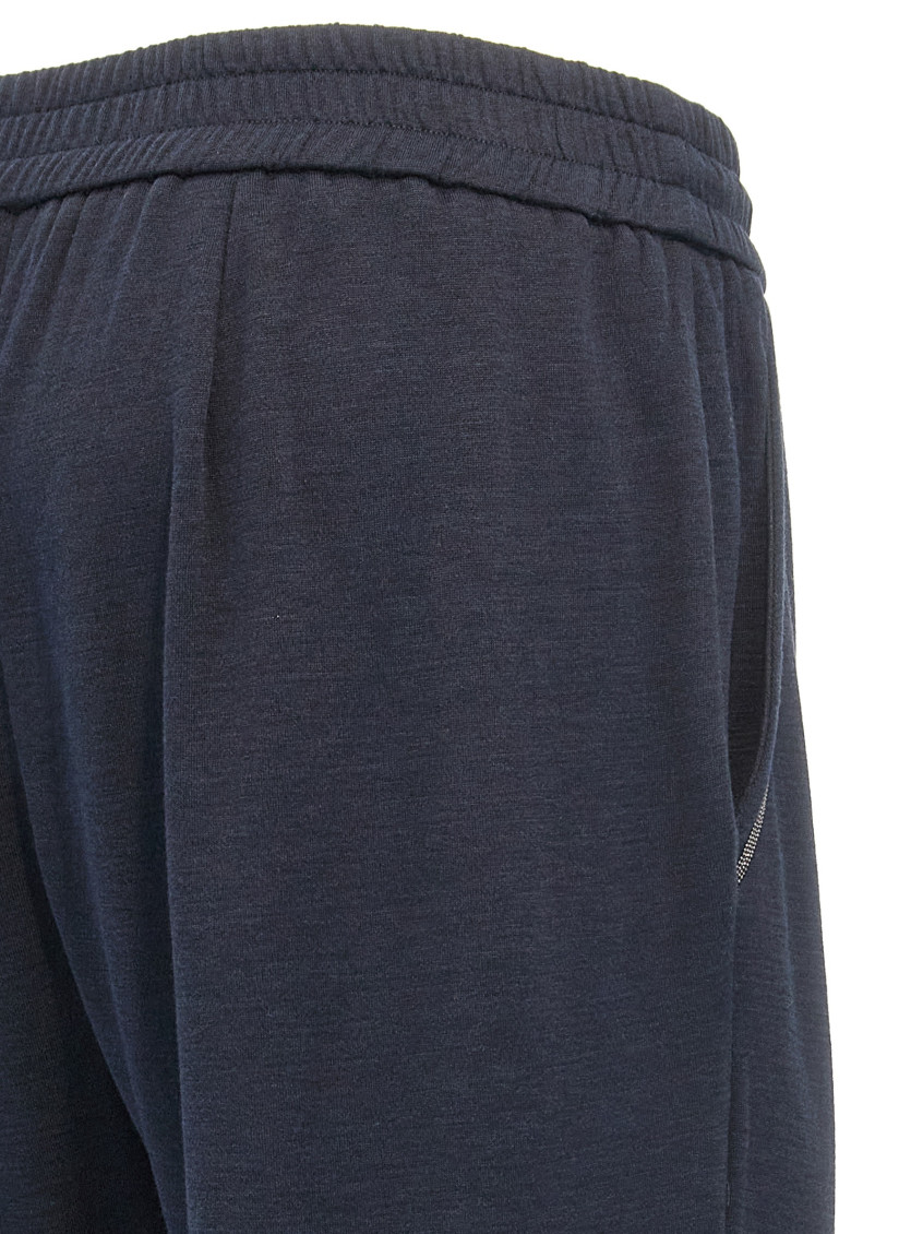 Elasticated straight trousers - Blue