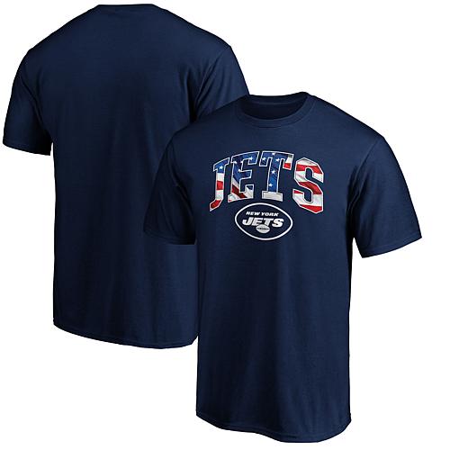 Men's Fanatics Navy New York Jets Banner Wave Logo T-Shirt