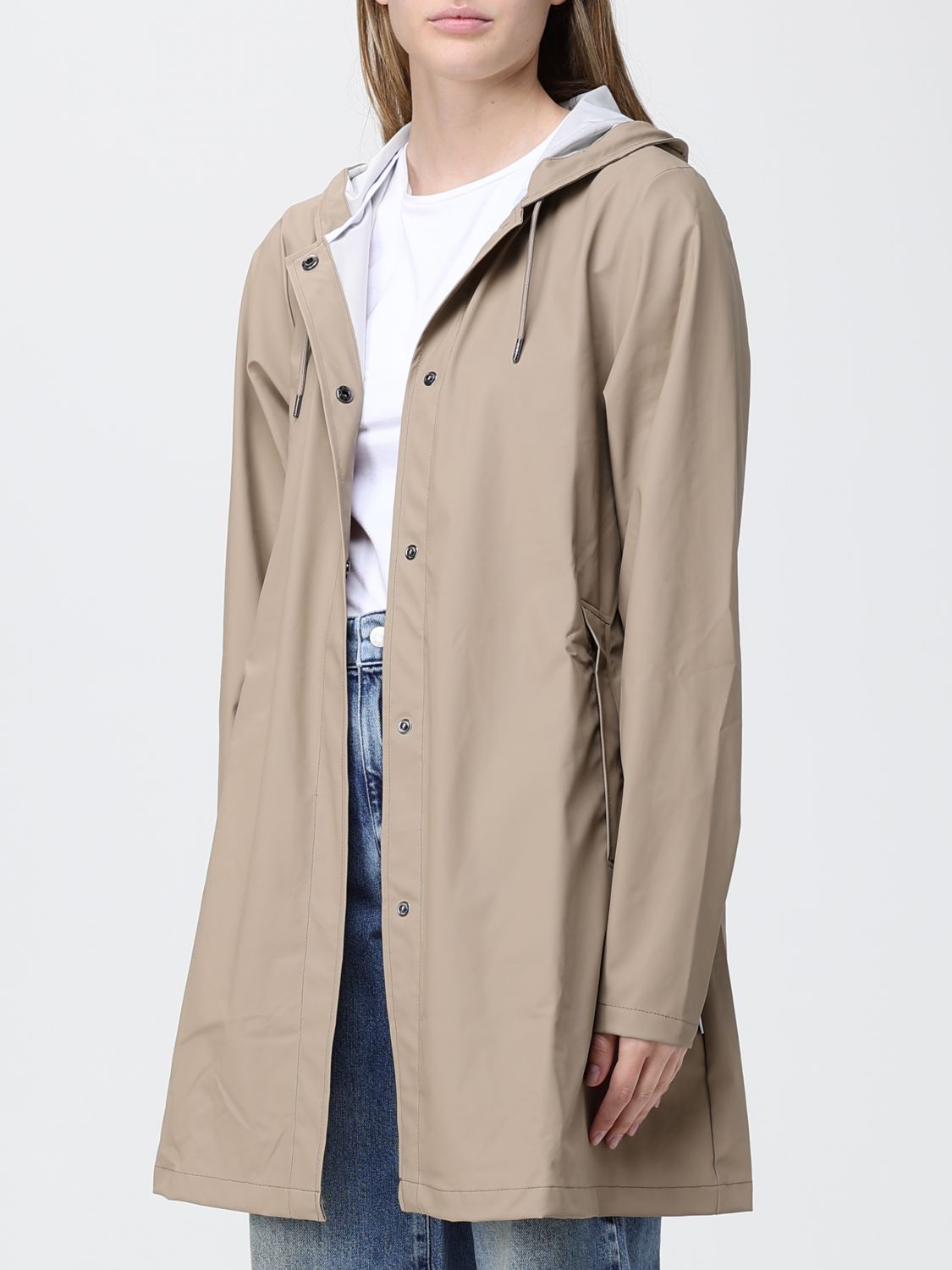 Button-up hooded parka - Black