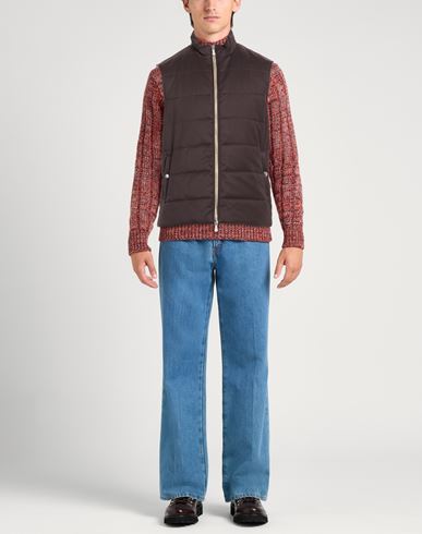 Platinum Man Vest Dark brown Size 40 Polyester, Polyamide